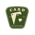 Card sticker design template. Simple Minimalist Vintage Poker Playing Card Casino Sport Club Logo Design Vector illustration