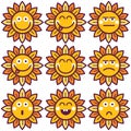 Card sticker label icon avatar logo element with Sunflower