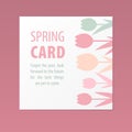 Card with stylized tulips with place for your text