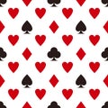 Card suit pattern. Seamless vector game background Royalty Free Stock Photo