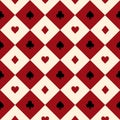 Card Suits Red Burgundy Cream Beige Black White Chess Board Diamond Background Royalty Free Stock Photo