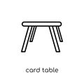 card table icon. Trendy modern flat linear vector card table icon on white background from thin line Furniture and household coll Royalty Free Stock Photo