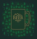 Card template with beer brewery element. Vector