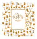 Card template with beer brewery element. Vector