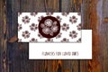 Card template with seamless pattern and floral