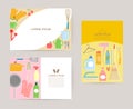 card template set with simple daily necessities illustration Royalty Free Stock Photo