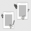 Card templates with doodle leafy twigs, plants and herbs.