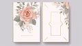 Card templates set with flowers artistic design for business, wedding, anniversary invitation, flyers, brochures, table number, Royalty Free Stock Photo
