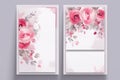 Card templates set with flowers artistic design for business, wedding, anniversary invitation, flyers, brochures, table number, Royalty Free Stock Photo