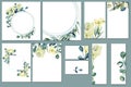 Card templates set with watercolor callas flowers