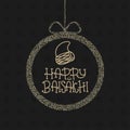 Card with text Happy Baisakhi. New year in Punjab. The celebration of the festival Baisakhi in India. Print for holiday Royalty Free Stock Photo