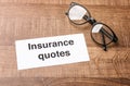 Card with text INSURANCE QUOTES