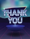 Card of thanks in the style of the eighties. Royalty Free Stock Photo