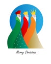 Card of the three wise men. Isolated vector Royalty Free Stock Photo