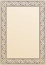 Card with traditional indian/arabic/muslim floral ornament frame, size A4 Royalty Free Stock Photo