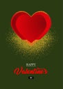 Valentine`s Day Card with hart - vector.