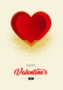 Valentine`s Day Card with hart - vector.