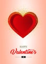 Valentine`s Day Card with harts - vector.