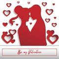 Card for Valentine`s Day. Paper cut 3