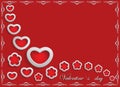 Card for Valentine's Day on a Red Background.