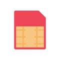 Card vector flat color icon Royalty Free Stock Photo
