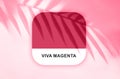 Card with viva magenta color on white background