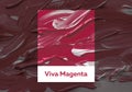 Card with viva magenta color on white background, 2023 new year