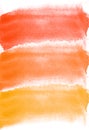 Card with watercolor blots. Yellow, orange and red colors. Paint Royalty Free Stock Photo