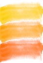 Card with watercolor blots. Yellow, orange and red colors. Paint for your design. Royalty Free Stock Photo