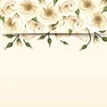 Card with white lisianthus flowers. Vector eps-10. Royalty Free Stock Photo