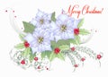 Card with White Poinsettia