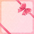 Card witch Silk Pink Ribbon and Bow. Vector