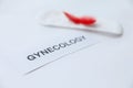 Card with word GYNECOLOGY