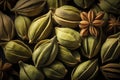 Cardamom background, natural texture. Generative AI