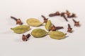 Cardamom an cloves close up