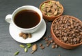 Cardamom Coffee, Cardamon Drink, Black Coffee with Kardamon, Cardamum Spice Beverage, Natural Tonic Royalty Free Stock Photo