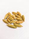 Cardamom Elaichi choti-elaichi Yelakkai Ellakkaya Elathari  Cardamomo Cardamome Kardamom Huba alal stock photo Royalty Free Stock Photo