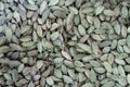 Cardamom green super food indian aroma spice close up background texture Royalty Free Stock Photo
