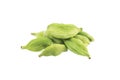 Cardamom pods isolated on white background. Green cardamon seeds. Clipping path. Royalty Free Stock Photo