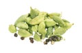 Cardamom pods isolated on white background. Green cardamon seeds. Clipping path. Royalty Free Stock Photo