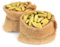 Cardamom seed in sack Royalty Free Stock Photo