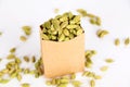 Cardamom seeds or Green Elaichi on a white. Royalty Free Stock Photo