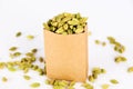 Cardamom seeds or Green Elaichi on a white. Royalty Free Stock Photo