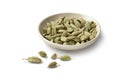 Cardamom seeds on a small dish