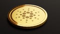 Cardano ADA crypto coin in shape of golden metal coin