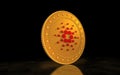 Cardano Ada cryptocurrency symbol golden coin illustration