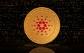 Cardano Ada cryptocurrency symbol golden coin illustration