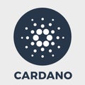 Cardano ADA decentralized public blockchain and layered cryptocurrency and contracts vector black logo Royalty Free Stock Photo