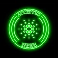 Cardano (ADA) accepted here sign