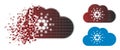 Disintegrating Dot Halftone Cardano Cloud Icon